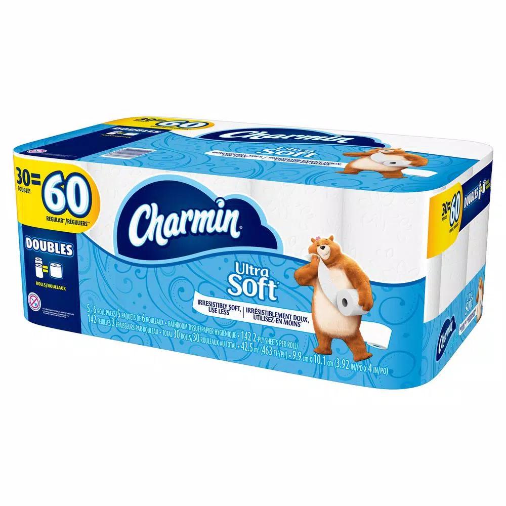 Charmin Ultra Soft Toilet Paper, 30 Double Rolls