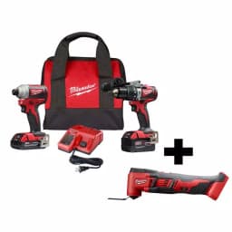 Milwaukee M18 18V Brushless Hammer Drill and Impact Driver Combo Kit with Free Oscillating Multi-Tool thumbnail 1