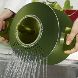 Pensofal PastaSI 5 Qt. Aluminum Nonstick Pasta Pot with Locking Strainer Lid - Terre di Siena thumbnail 2