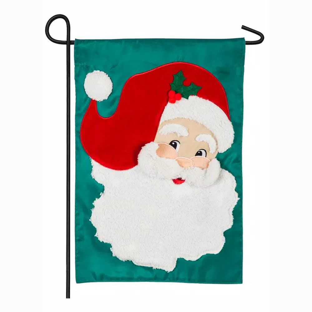 Evergreen Jolly St. Nick Christmas Garden Applique Flag, 18 x 12.5 in.