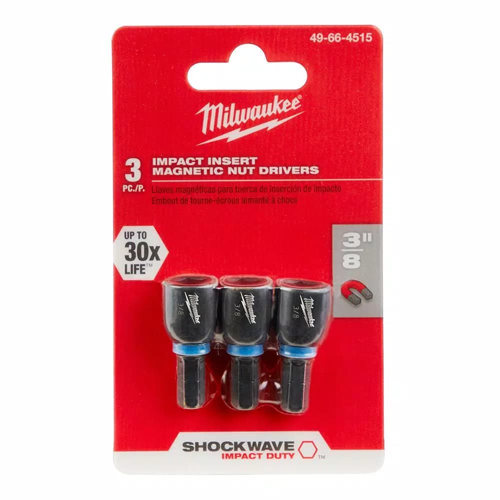 Milwaukee SHOCKWAVE 3/8 in. Insert Magnetic Nut Driver, 3-Pack