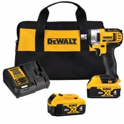 DEWALT 20V MAX Cordless 1/2 in. Impact Wrench Kit with (2) 4 Ah Batteries, Charger, and Case thumbnail 1