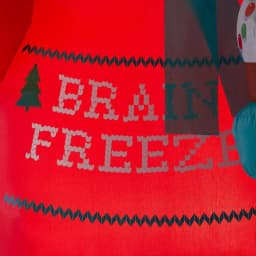 Home Accents Holiday 6 ft. Animated Airblown Inflatable Shivering Snowman with Ugly Sweater and Ice Cream thumbnail 5