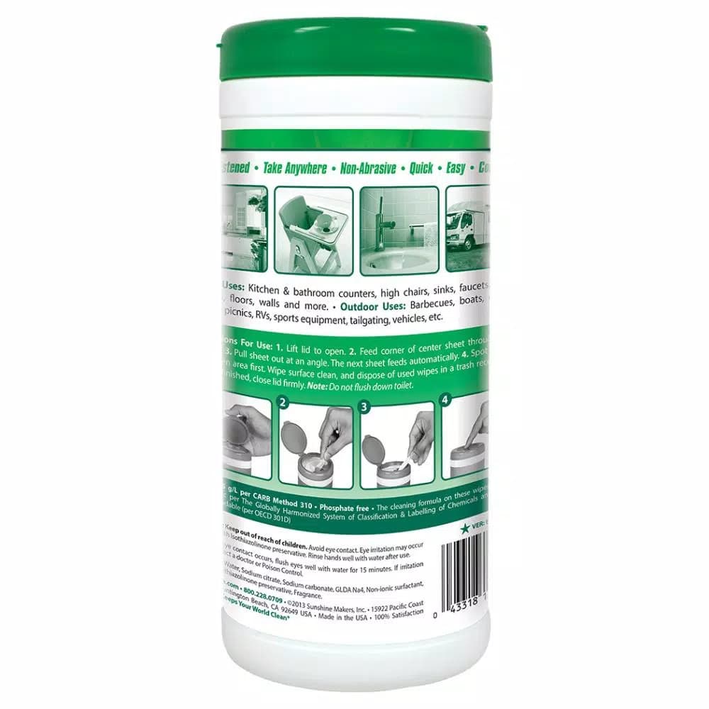 Simple Green All-Purpose Cleaning Wipes, Biodegradable, 40-Count