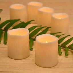 LUMABASE LED Amber Battery Operated Mini Pillar Candles, Set of 6, Flameless Flickering Lights thumbnail 5