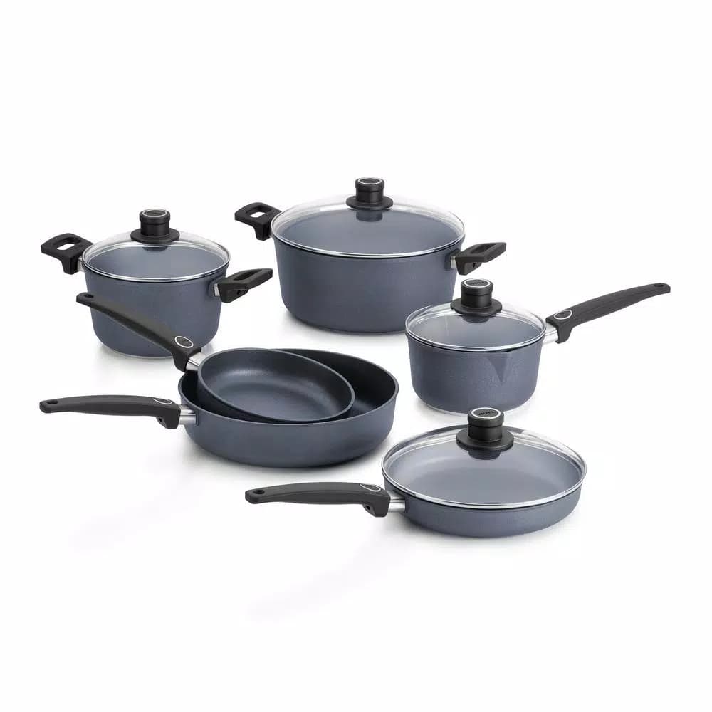 Woll Diamond LITE 10-Piece Cast Aluminum Nonstick Cookware Set, Gray