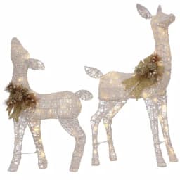 Home Accents Holiday 3 ft LED Lighted White Deer and Doe Set thumbnail 9