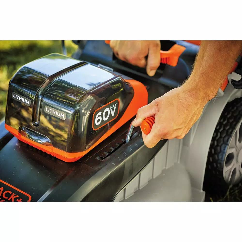 BLACK+DECKER 60V MAX Cordless 20 in. Walk Behind Push Lawn Mower with (2) 2.5 Ah Batteries and Charger