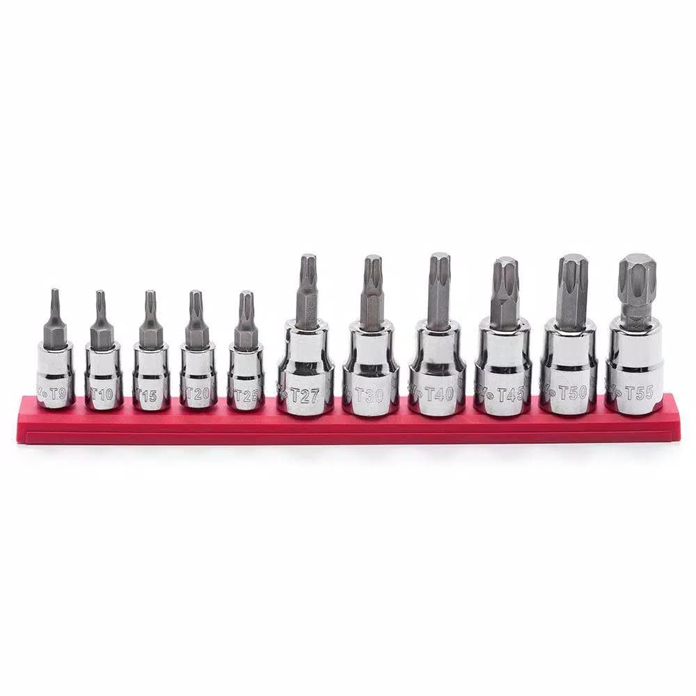 Husky 11-Piece Torx Bit Socket Set, 1/4 in. and 3/8 in. Drive