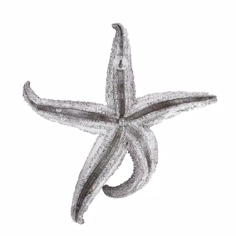 Unbranded Medium Starfish Wall Sculpture - Coastal Silver Pewter Resin Decor