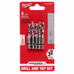 Milwaukee SHOCKWAVE 5-Piece SAE Steel Impact Drill Tap Set thumbnail 2