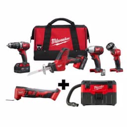Milwaukee M18 18V Lithium-Ion Cordless 4-Tool Combo Kit with Oscillating Multi-Tool and Wet/Dry Vacuum thumbnail 1