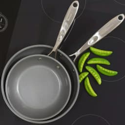 Chantal Induction 21 Steel 2-Piece Ceramic Nonstick Stainless Steel Frying Pan Set, Brushed Stainless Steel thumbnail 3