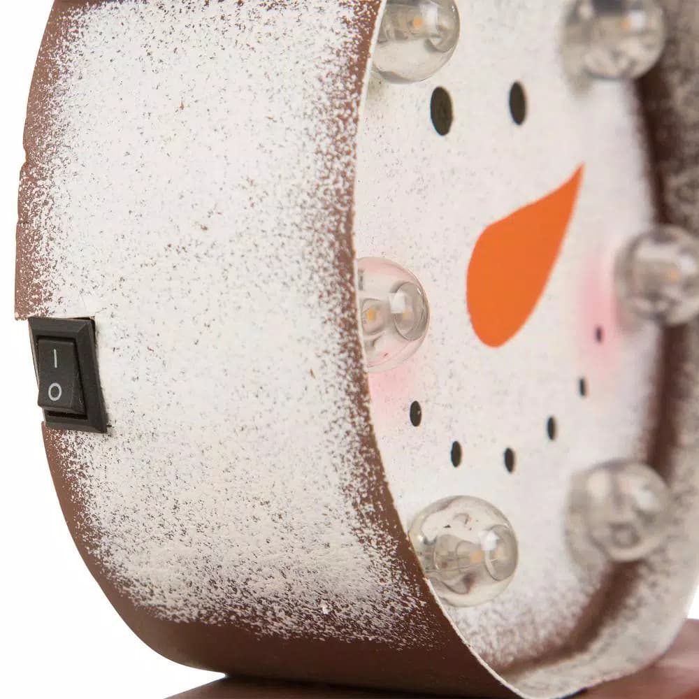 Glitzhome Marquee LED Snowman and Christmas Tree Stocking Holder Set of 2