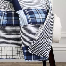 Lush Decor Greenville Navy Blue Reversible Plaid Cotton Throw Blanket thumbnail 2