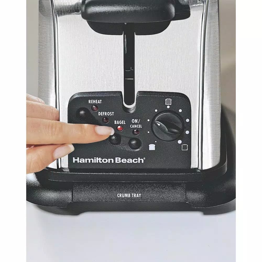 Hamilton Beach Classic 2-Slice Stainless Steel Wide Slot Toaster with 9 Browning Controls