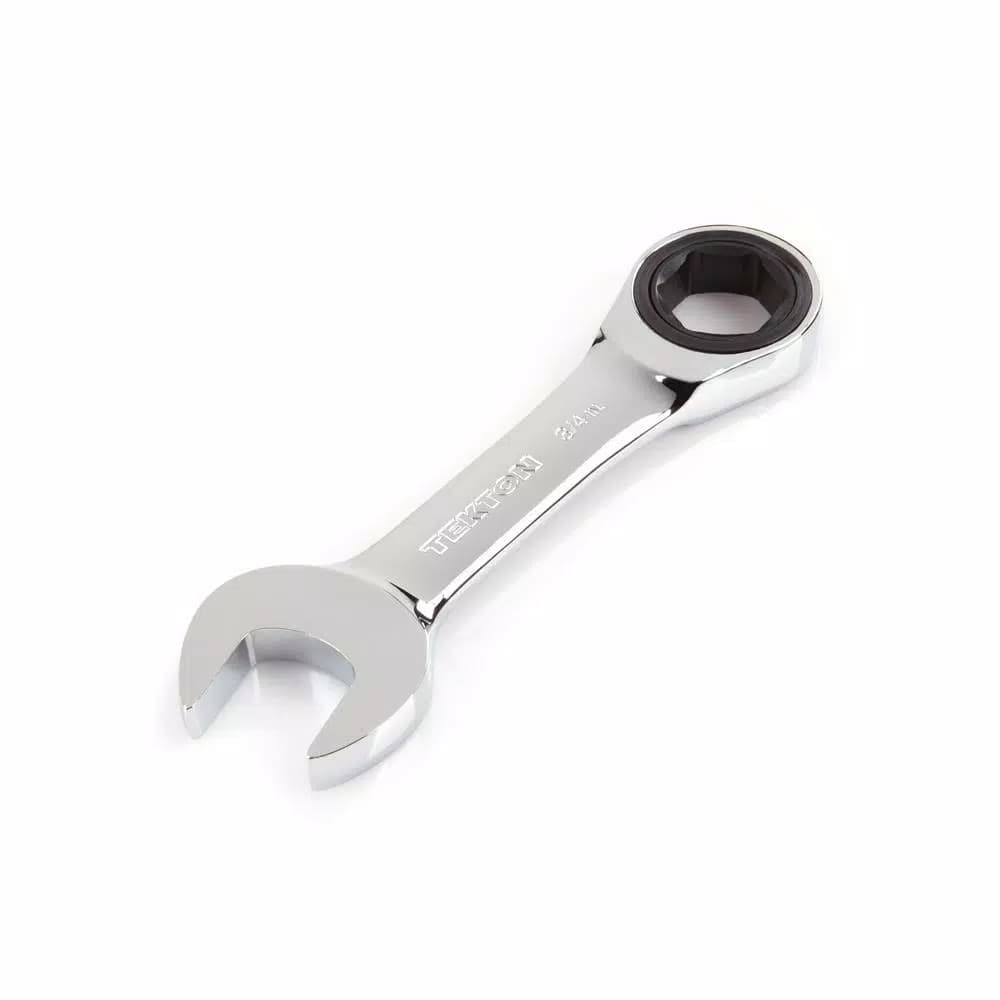 TEKTON 3/4 in. Stubby Ratcheting Combination Wrench, 6-Point Box End