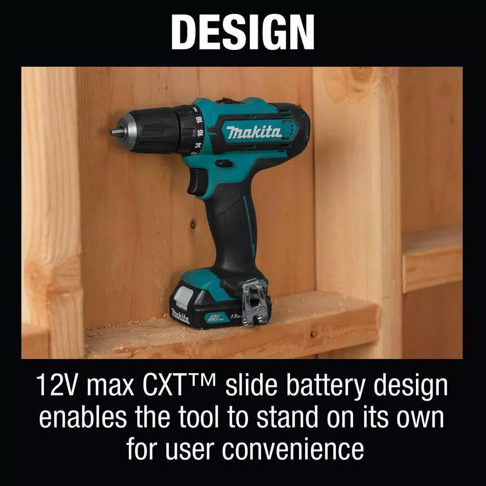 Makita 12V MAX CXT Cordless 3/8 in. Drill and Impact Driver Combo Kit with (2) 1.5Ah Batteries, Charger, and Bag