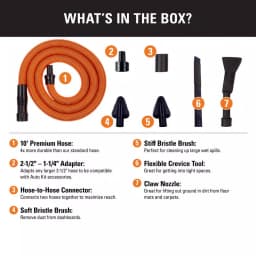RIDGID 1-1/4 in. Premium Car Cleaning Accessory Kit for Wet/Dry Shop Vacuums, 7-Piece Set thumbnail 2