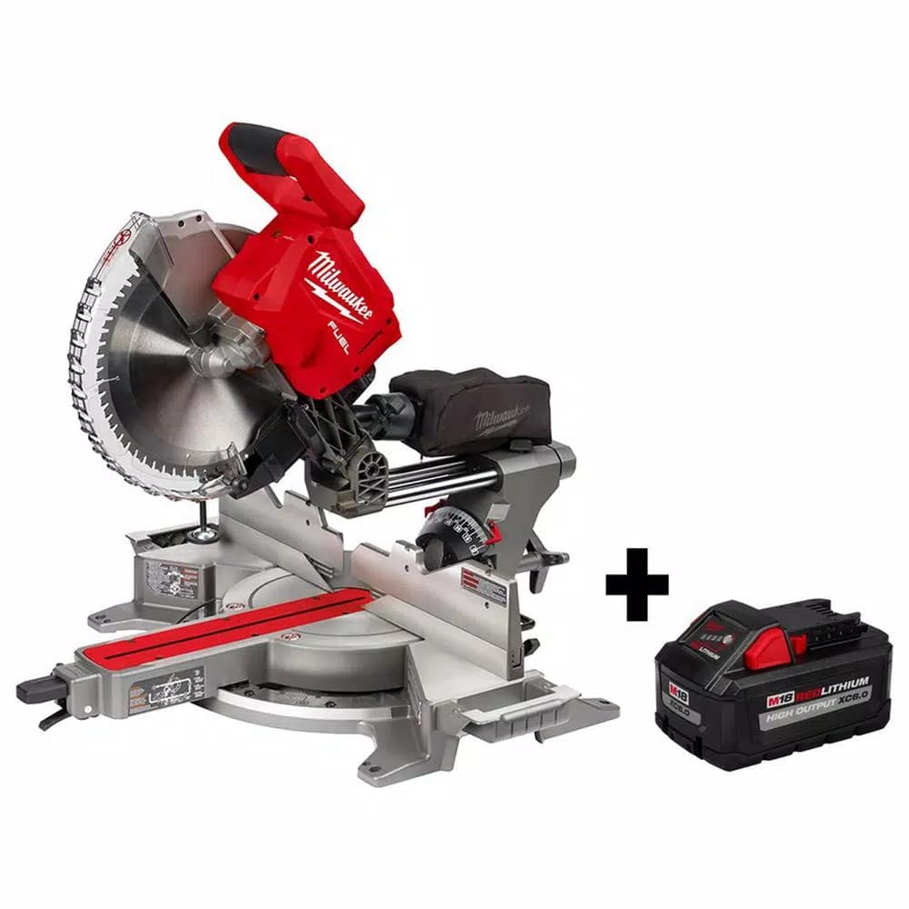 Milwaukee M18 FUEL 12 in. Dual Bevel Sliding Compound Miter Saw Kit with 8.0 Ah Battery