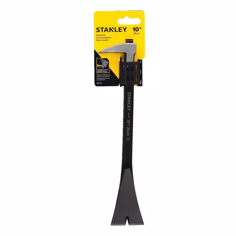 Stanley 10 in. Precision Molding Pry Bar, Forged High Carbon Spring Steel