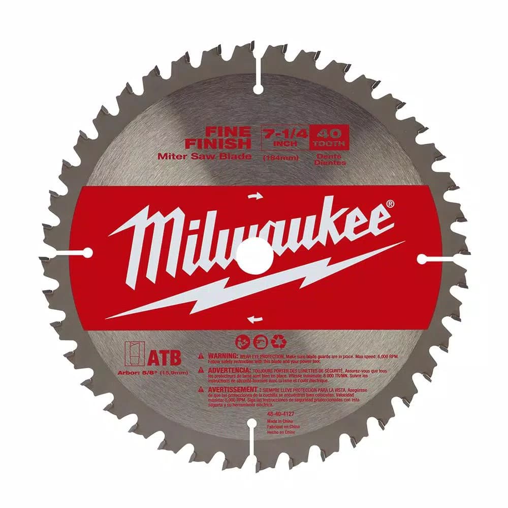Milwaukee 7-1/4 in. 40-Tooth Miter Saw Blade for Wood
