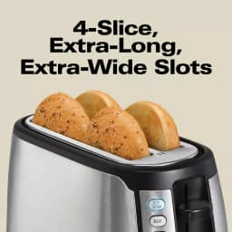 Hamilton Beach 4-Slice Long Slot Toaster with Keep Warm Setting, Black thumbnail 5