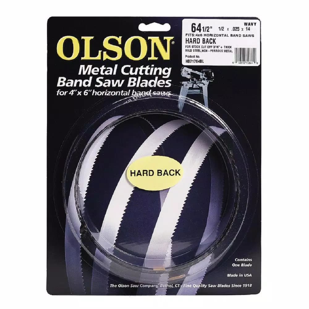 Olson Saw 64-1/2 in. High Carbon Steel Band Saw Blade, 14 TPI, Hardened Edge & Back