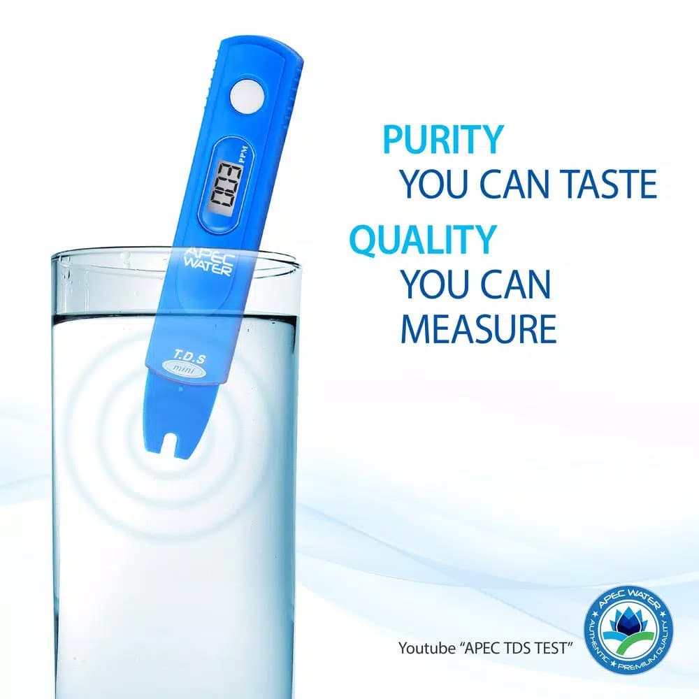APEC Water Systems Digital TDS Meter Water Quality Tester with Carrying Case, 0-1999 ppm Range
