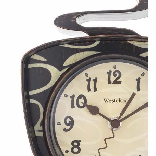Westclox 3D Coffee Wall Clock - Novelty Irregular Design with Quartz Movement