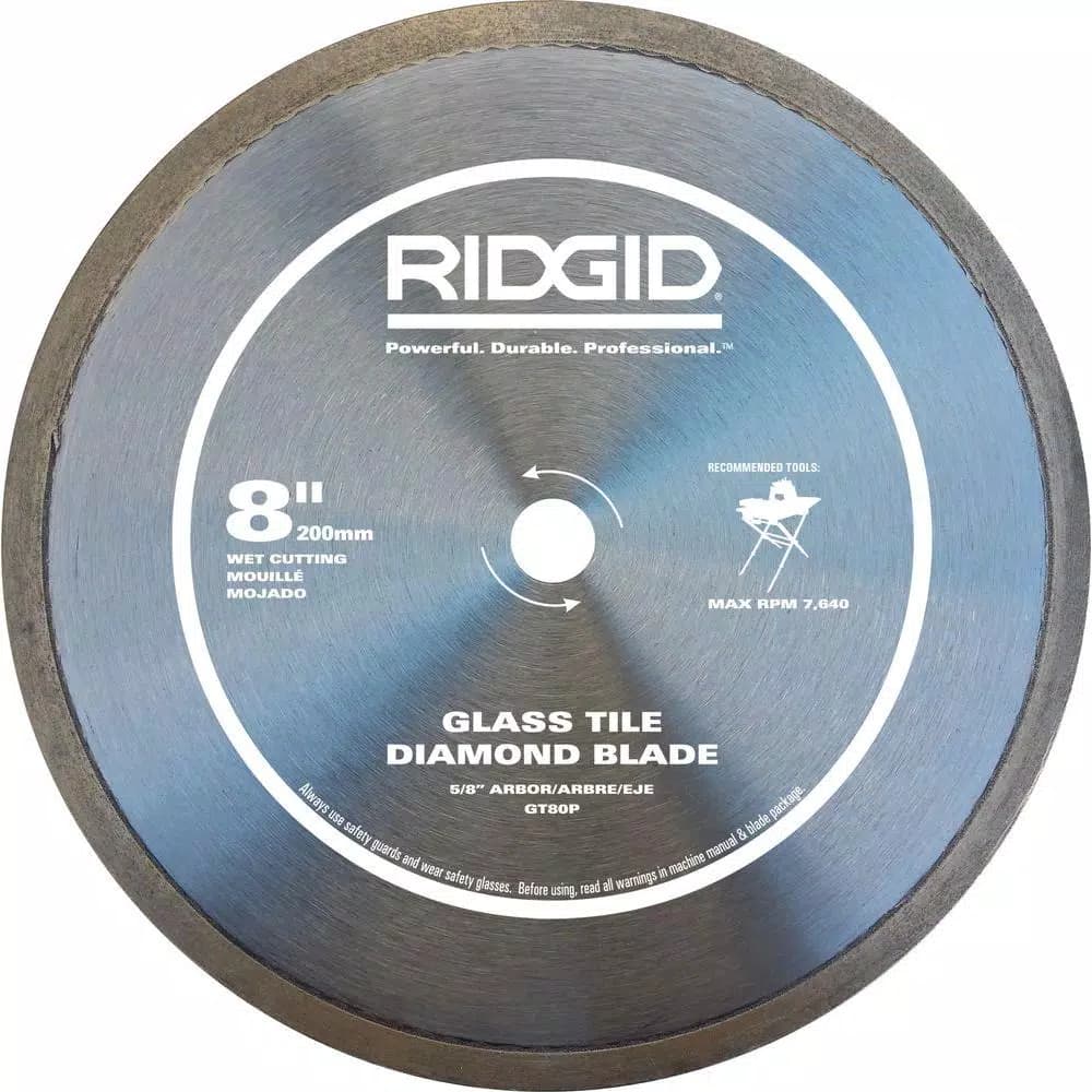 RIDGID 8 in. Glass Tile Diamond Blade for Wet Tile Saws