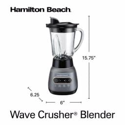 Hamilton Beach Wave Crusher 800W Blender with 40 oz. Pitcher and 20 oz. Travel Jar, Gray thumbnail 2