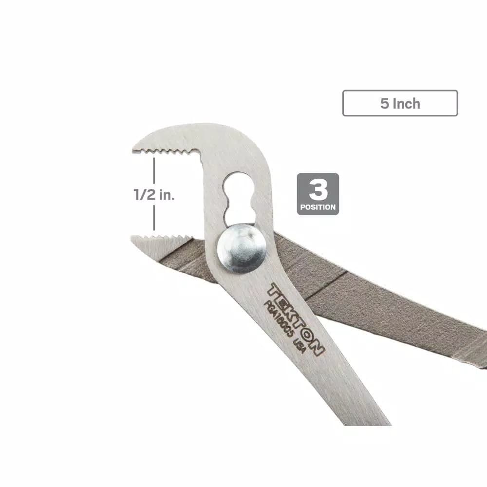 TEKTON 3-Piece Angle Nose Slip Joint Pliers Set, 5, 7, and 10 in.