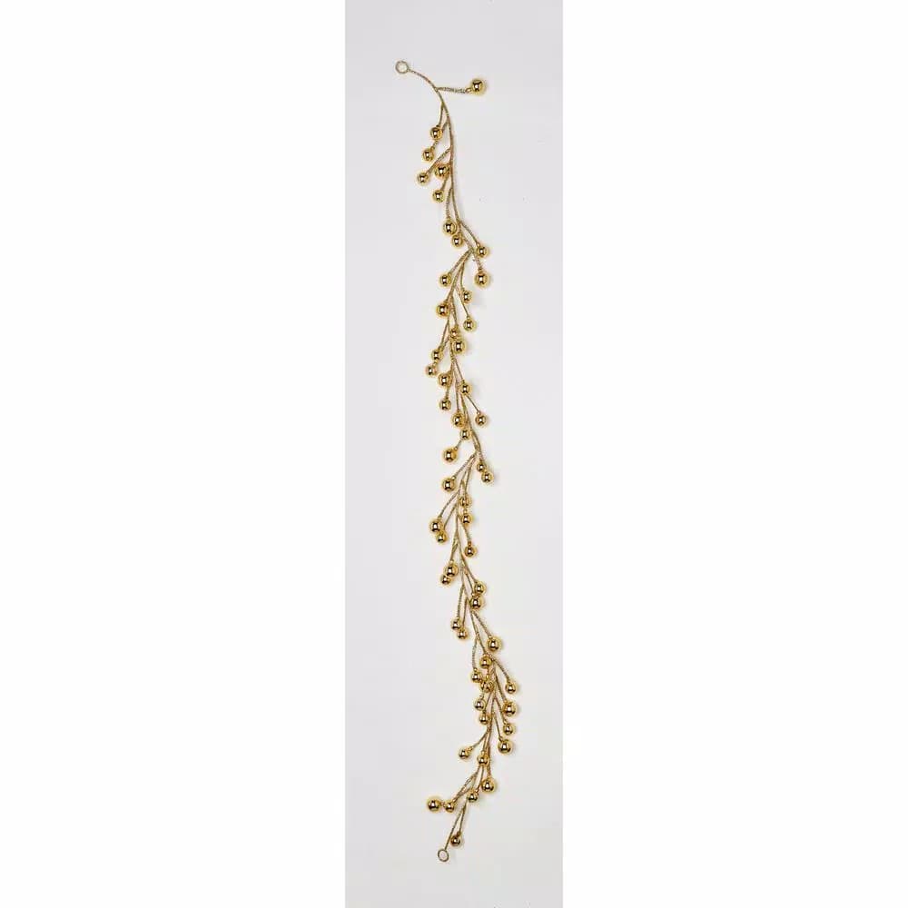 Unbranded 62 in. Gold Shiny Ball Garland, Artificial Holiday Decor