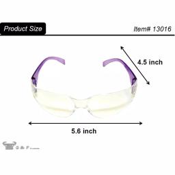 G & F Products EyePro Clear Lens Safety Goggles, Impact & Ballistic Resistant, 6 Colors (12-Pack) thumbnail 5
