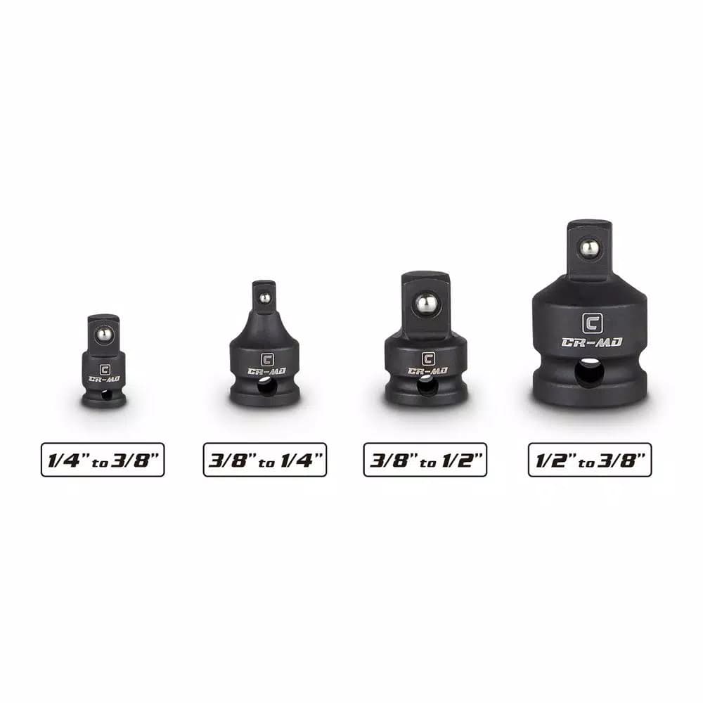 Capri Tools 4-Piece Impact Adapter and Reducer Set, Chrome Molybdenum Steel