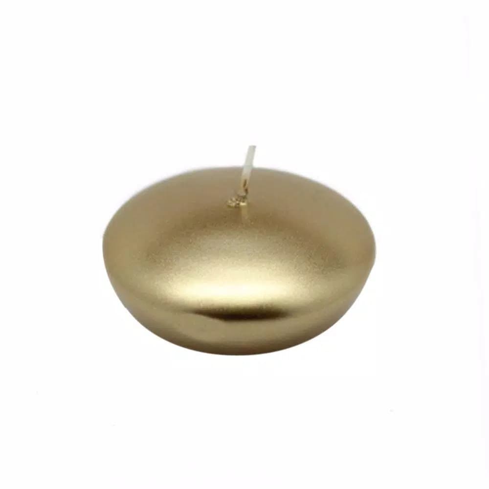 Zest Candle 3 in. Metallic Gold Floating Candles, 12-Pack