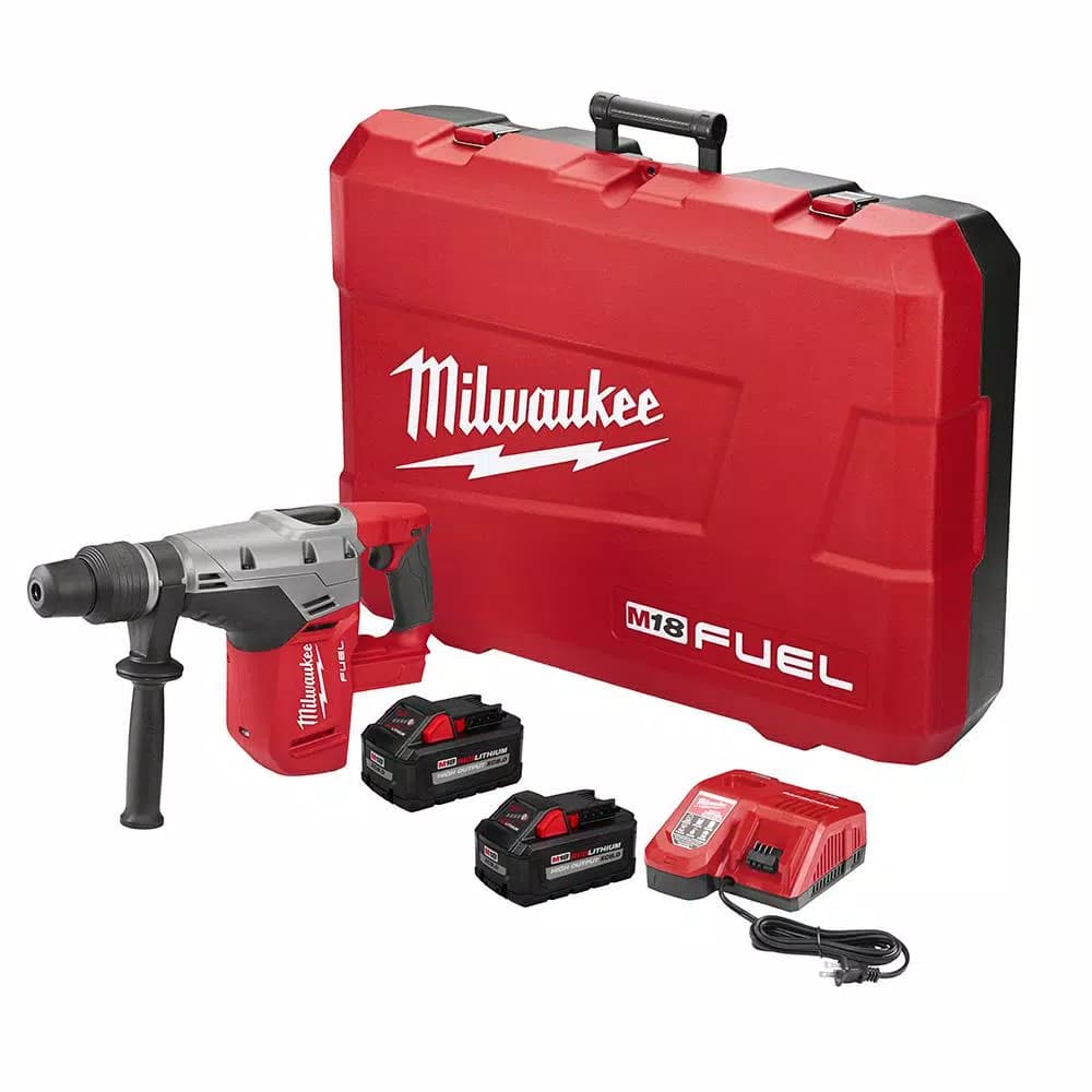 Milwaukee M18 FUEL 1-9/16 in. SDS-Max Rotary Hammer Kit with Two 8.0 Ah Batteries & Charger