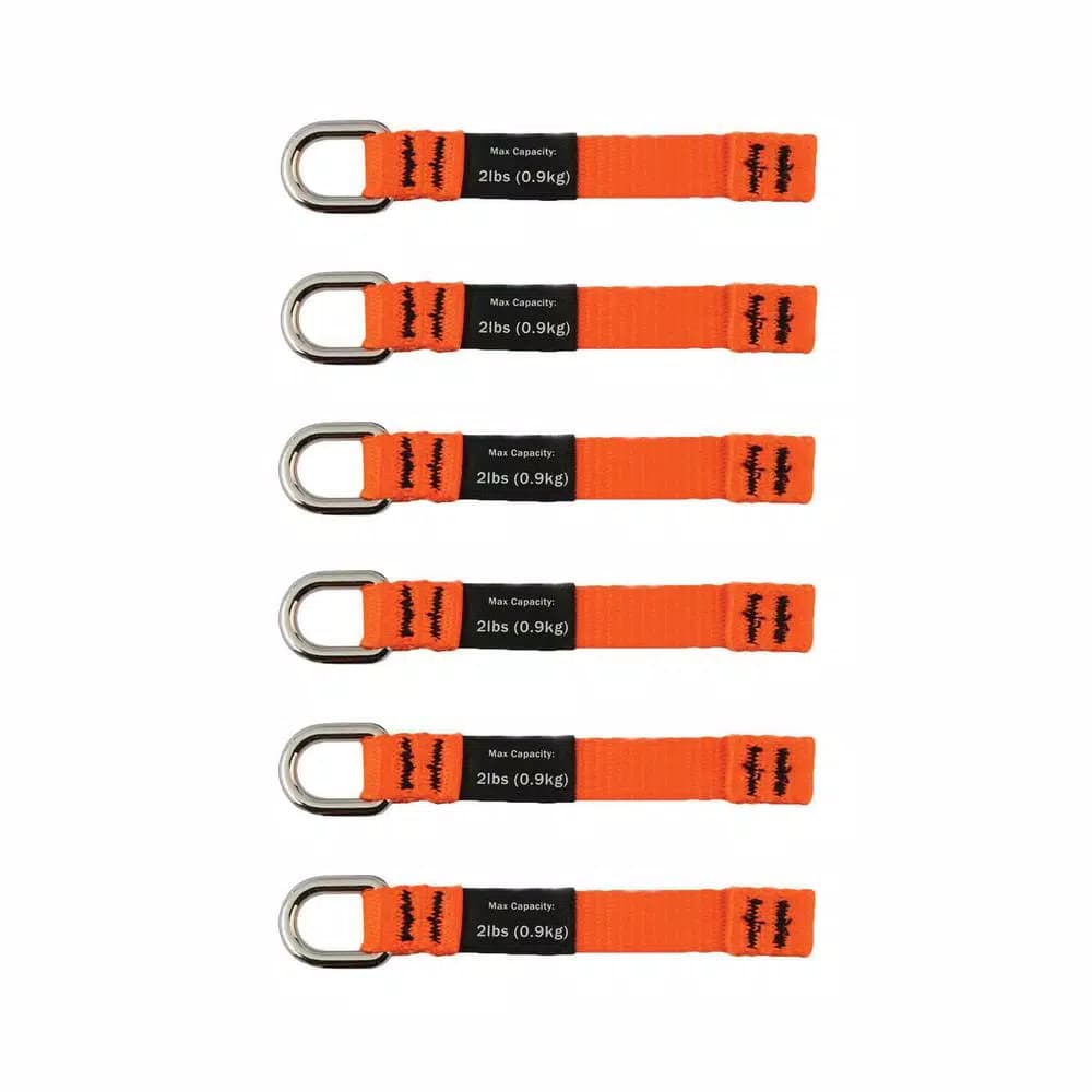 Ergodyne Squids 3180 Tool Tethering Kit with Coil Lanyard, Self-Adhering Tape, and 6 Web Tool Tails