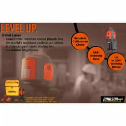 Johnson 5-Beam Self-Leveling Red Laser Level with Magnetic Multi-Functional Base thumbnail 4