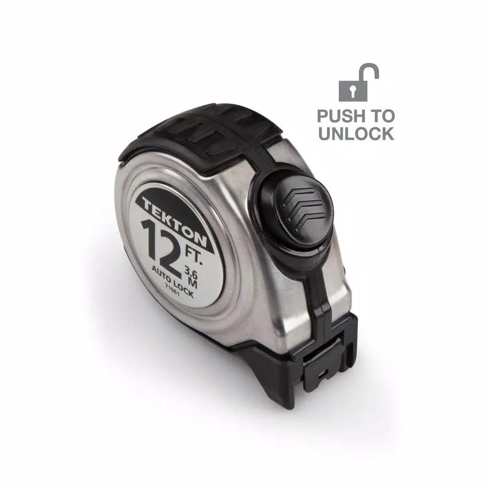 TEKTON 12 ft. x 5/8 in. Auto Lock Tape Measure with Stainless Steel Housing