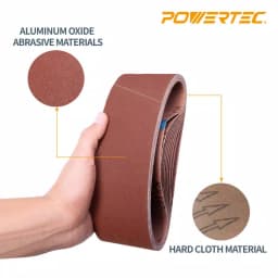 POWERTEC 100-Grit Aluminum Oxide Sanding Belts, 3 in. x 18 in. (10-Pack) thumbnail 4
