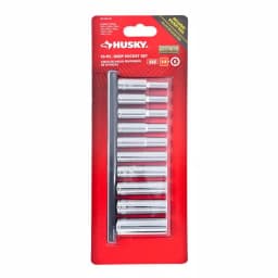 Husky 1/4 in. Drive 10-Piece SAE Deep Socket Set thumbnail 2
