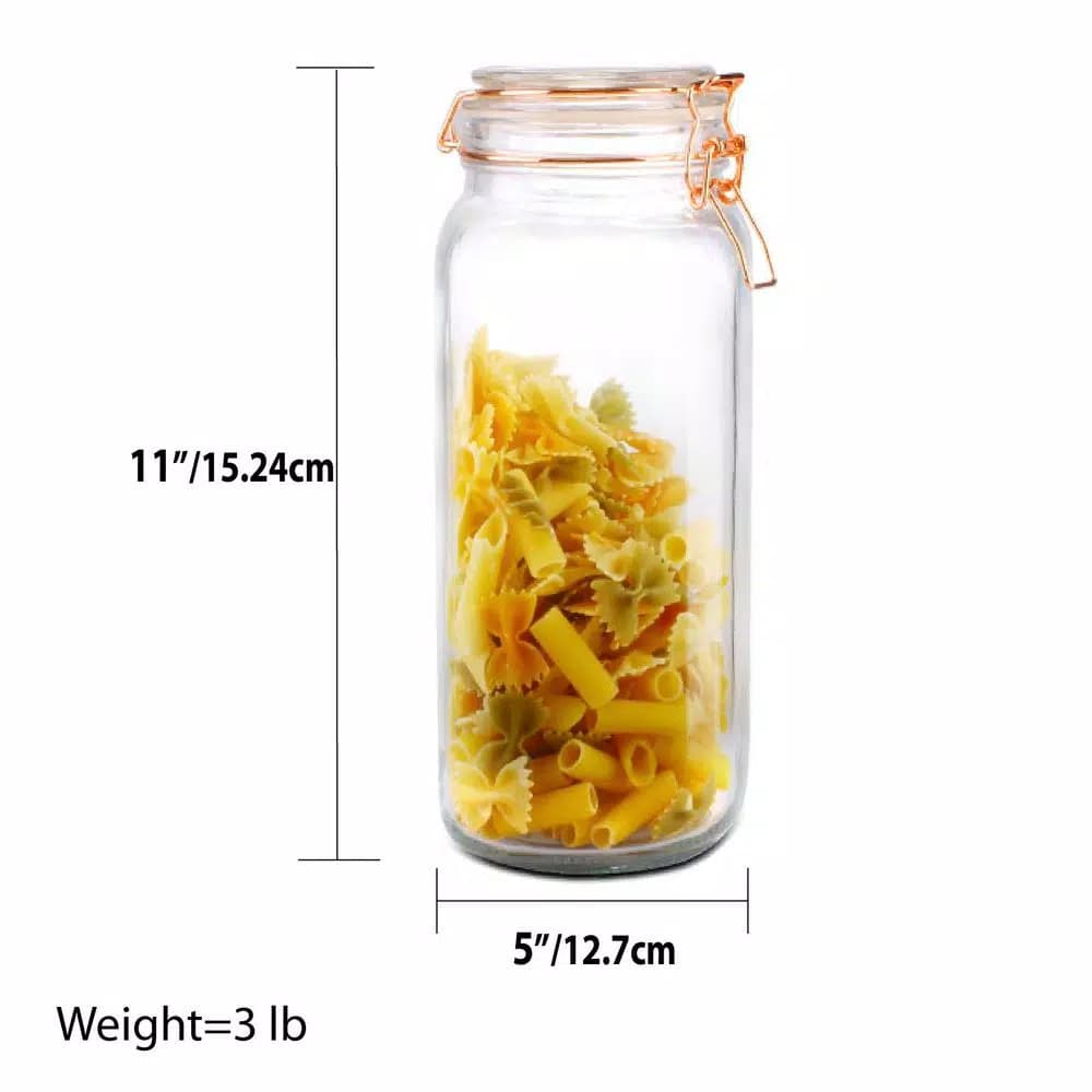 Unbranded X-Large Glass Pickling Jar with Rose Gold Metal Clamp and Rubber Seal, 33.8 oz