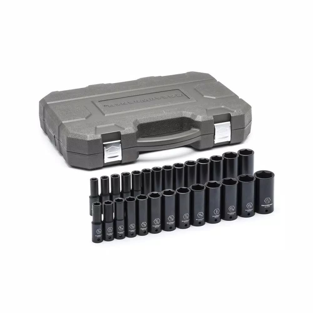 GearWrench 27-Piece 1/2 in. Drive SAE/Metric Deep Impact Socket Set