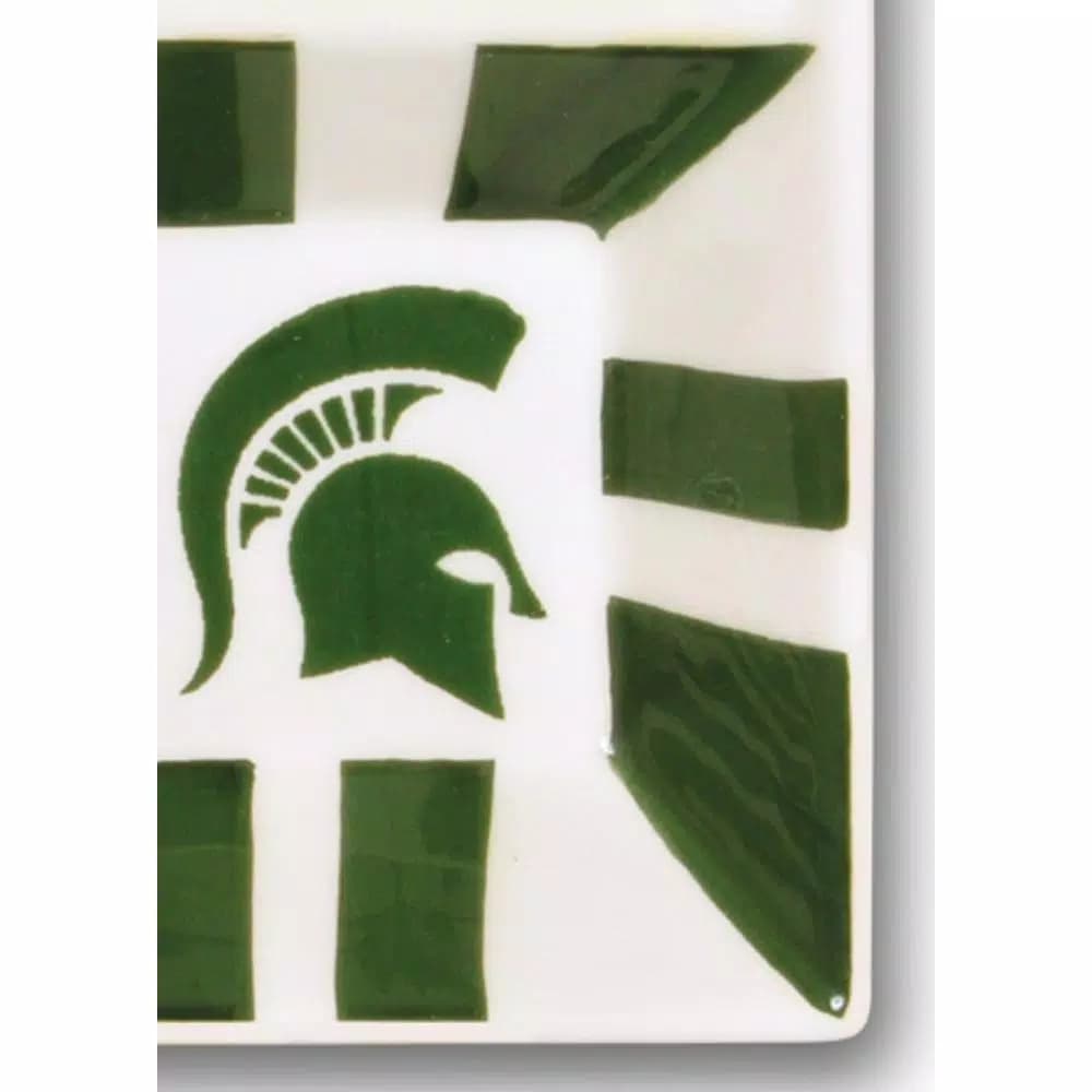 Magnolia Lane Michigan State NCAA Officially Licensed 4-Section Ceramic Tailgating Serving Platter
