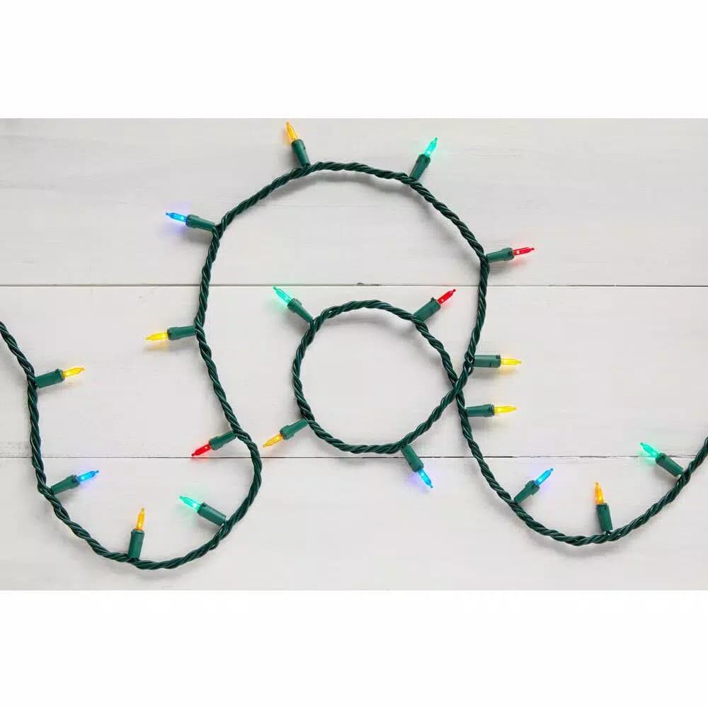 Home Accents Holiday 300-Light Multi-Color Mini LED String Lights, Constant On, Green Wire (Set of 2)