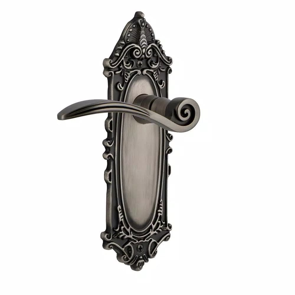 Nostalgic Warehouse Swan Victorian Passage Door Lever, Antique Pewter