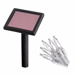 Home Accents Holiday 8 ft. 110-Light LED Warm White Smooth Mini Solar Icicle Light String thumbnail 1