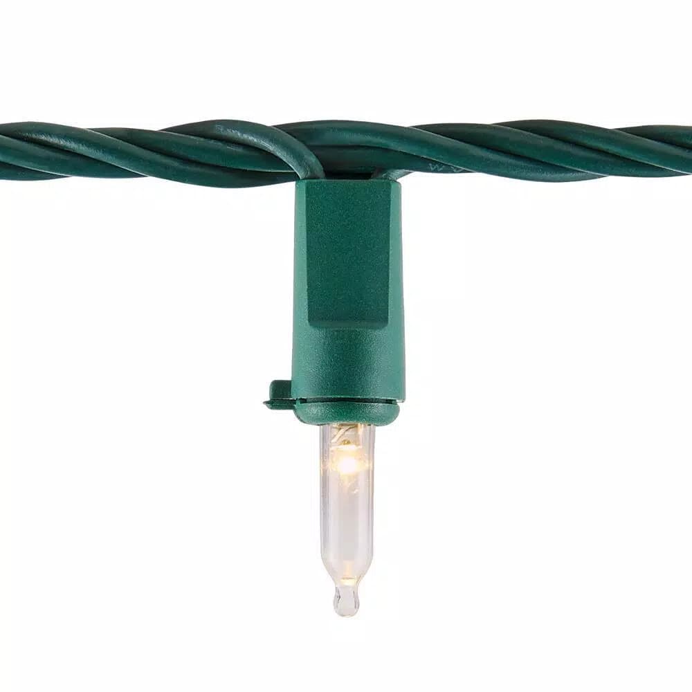 Home Accents Holiday 300-Light LED Warm White Mini String Lights, Constant On, Green Wire (Set of 2)